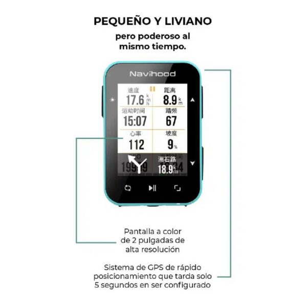CICLOCOMPUTADORA NAVIHOOD L2 GPS COLOR SCREEN