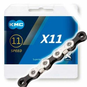 CADENA KMC X11 SILVER/BLACK  122 ESLABONES