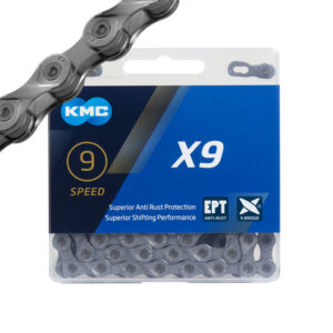 CADENA KMC X9 SILVER/BLACK 116 ESLABONES
